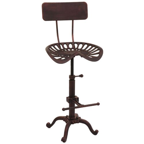 Tabouret De Bar Hwc-N26, Chaise De Bar Tabouret De Comptoir, Réglable En Hauteur Pivotant Repose-Pieds Industriel   Métal Cuivré