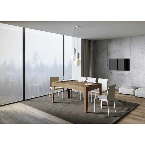 Table Extensible Effet Bois Chêne Nature 90x160/220 Cm