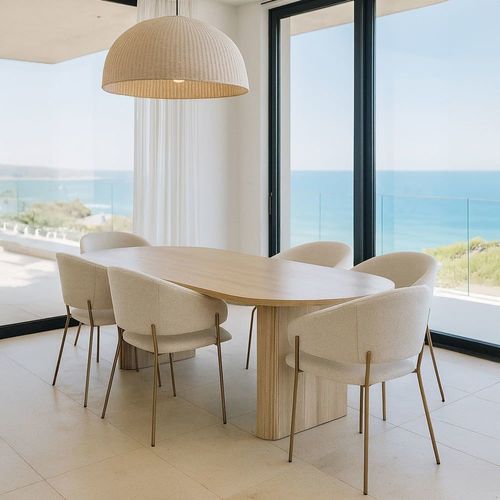Table Ovale En Bois Clair 220cm