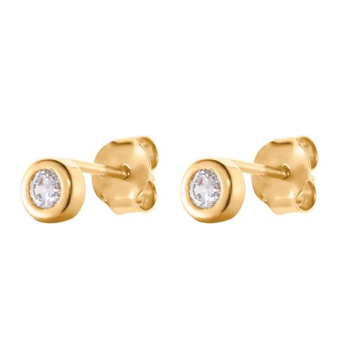 Boucles D'oreilles Puces Agatha Brillant Dorées