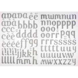 Lettre Thermocollante Alphabet Transfert Textile Argenté 2 À 3 Cm 103 Pièces