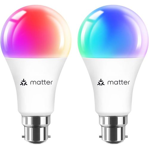 Ampoule Connectée Matter B22, Intelligente Dimmable 13w, Intensité Réglable, 1521lm, Baïonnette Matter, Contrôle Vocal