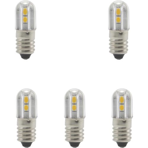 Gutre Ampoules Led E10, Lot De 5 Pièces,12v Blanc Chaud 1w 100lm 3000k,Ampoules Miniatures À Vis De Remplacement (Blanc Chaud, 12v)