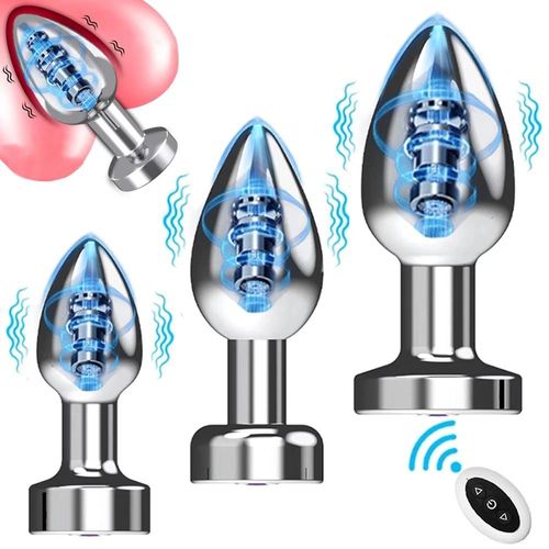 Ensemble De Vibrateur Anal En Métal À 7 Vitesses, Gode Vibrant Avec Télécommande Sans Fil, Jouet Sexuel Pour Hommes Et Femmes No Vibrator Plug