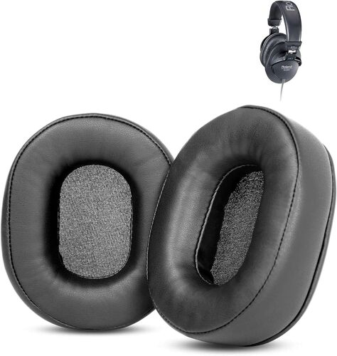 KAL-Prime Remplacement Des Coussinets Compatible Avec Roland Rh-0 Rh-0S Rh-00 Rh-00V Rh-Rh5 Headphones Coussinets D'Oreille (Cuir Protéiné/Mousse À Mémoire De Forme)