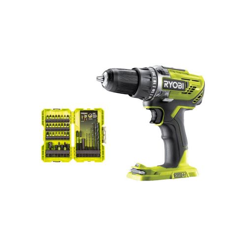 Pack RYOBI - Perceuse-visseuse R18DD3-0 - 18V One+ sans batterie ni chargeur - Coffret empilable impact RYOBI 38 accessoires perçage-vissage-boulonnage RAK38DSDI2