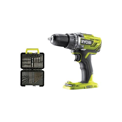 Pack RYOBI - Perceuse-visseuse R18DD3-0 - 18V One+ sans batterie ni chargeur - Coffret 60 accessoires - perçage et vissage RAK60DDF