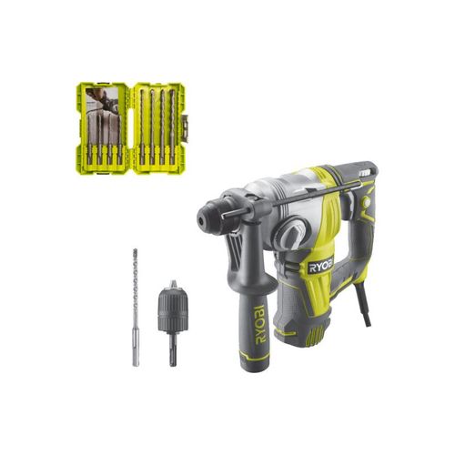 Pack RYOBI - Perforateur Burineur RSDS800-KC - SDSPLUS 800W - 4 modes - Coffret empilage 8 forets RAK08SDS2 - SDSPLUS