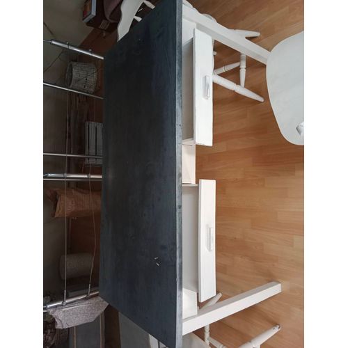 Table Plateau En Zinc État Cas Neuf Avec 4 Tiroirs La Structure En Bois Effet Patine