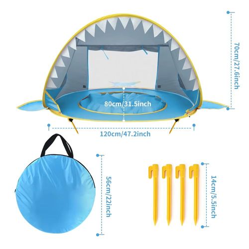 Tente De Plage Bébé Anti-Uv Avec Mini Piscine – Abri Solaire Pliable Été, Protection Extérieure Pour Jardin Ou Plage