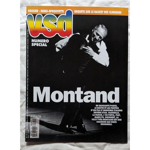Affiche Cartonnée Publicitaire Pour Librairie : Vsd 1991 - Yves Montand