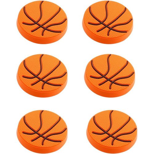 Lbgwp60-Lotde 6 Boutons En Caoutchouc Souple En Forme De Dessin Animé Pour Enfant Fille Garçon Poignée D'armoire Tiroir Pour Chambre D'enfant (Basketball)