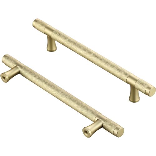 Lbgwp60-Lotde 10 Poignées De Placard Dorées Moletées ¿ Distance Entre Les Trous De 96 Mm (Longueur 150 Mm) ¿ Poignées De Placard De Cuisine Dorées Et Poignées De Tiroir Dorées