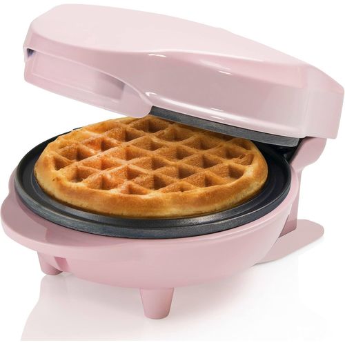 Lbgwp60-Minigaufrier Pour Gaufres Classiques, Machine À Petit Gaufres Avec Revêtement Anti-Adhésif, Pour Les Anniversaires D'enfants, Les Fêtes De Famille, Pâques Ou Noël, Design Rétro, Rose