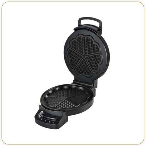 lbgwp60-8382Speed Gaufres C?ur 1200 - Gaufrier Electrique - 5 Gaufres C?ur En 1 Seule Cuisson - Plaques Anti-Adhésives - Puissance 1200 W - Noir