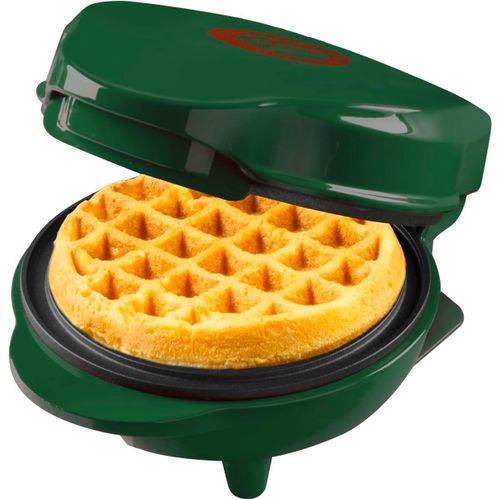lbgwp60-MiniGaufrier En Édition De Noël, Appareil À Gaufres Avec Revêtement Antiadhésif, Gaufrier Idéal Pour Noël, Les Fêtes Ou Comme Cadeau, Taille De La Gaufre 10 Cm, Couleur Vert Mat