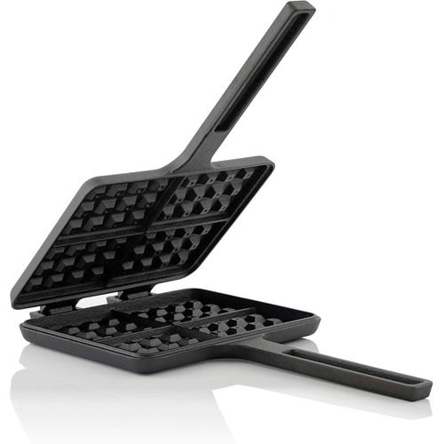Barbecue-Toro gaufrier I fer à gaufre I gaufrier I gaufrier + moule à tarte | double forme rectangulaire en fonte, noir - déjà brûlé dans I gaufrier