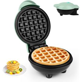 KALANKA-Mini Gaufrier - Diamètre:10 cm - 220 V - 350 W - Petit Gaufrier Classique,Chauffage Double Face, Gaufre à Single, Petit, Adapté Aux Voyages
