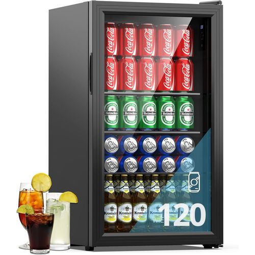 lbgwp60-Rfrigérateur Pour Boissons, Mini Frigo 83L Petit Frigo Silencieux De 0-10°C, Mini Bar Intérieur, Pour Salle De Jeux, Fête, Noir