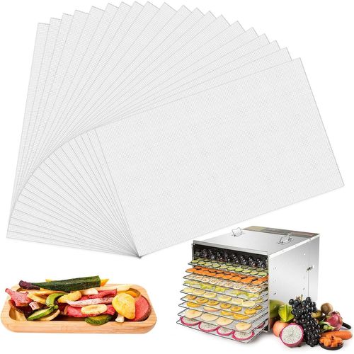 lbgwp60-LotDe 20 Films De Déshydratation Pour Déshydrateur Automatique 27 X 17 Cm En Silicone Antiadhésif Feuilles De Déshydrateur Réutilisables Tapis En Cuir De Fruit Pour Séchoir À Fruits