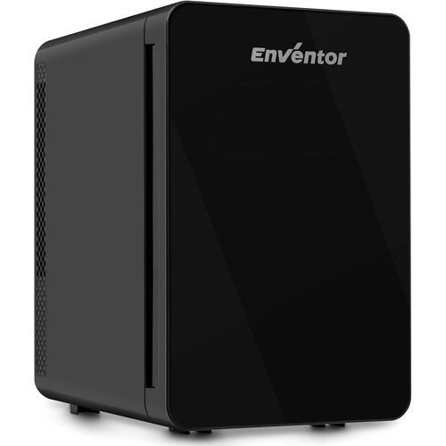 Enventor Mini Frigo 15 Litres, Mini Frigo de Chambre, 220V AC/12V DC, Modes de Chauffage et de Refroidissement, Petit Frigo Portable Silencieux pour Cosmétiques, Bureau, Dortoir, Voiture