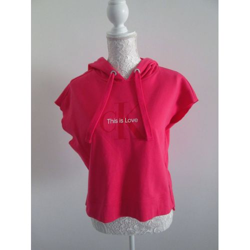 Sweat Fushia Sans Manches Calvin Klein Taille S Neuf