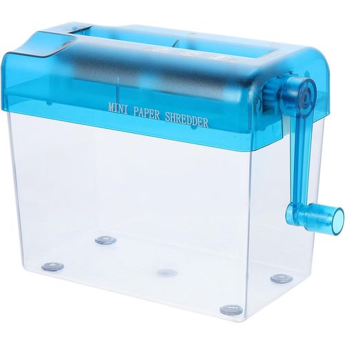 Lbgwp60-Destructeurde Fichiers Déchiqueteuse De Carton Châssis De Papier Portable Mini Broyeur Manuel Petit Bureau Mini-Déchiqueteur En Papier Ordures Manivelle Outil Agrafe Abdos Blue