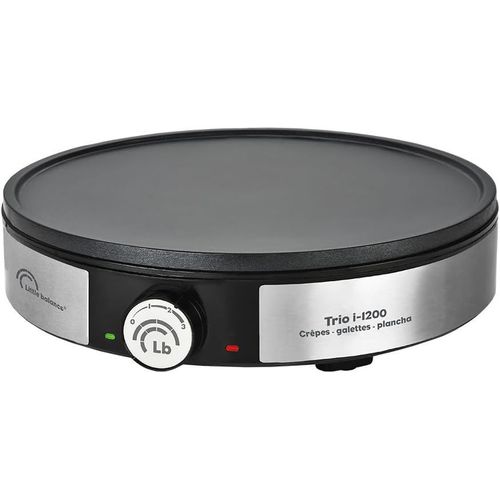 Hamiltion-8383 Maxi-Crêpes Trio I-200-Crêpière Électrique 3 En 1 : Crêpes, Galettes, Plancha-Thermostat Réglable-1200 W-Finition Inox