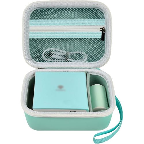 lbgwp60-MemokingT02/Phomemo M02/T02/M02 Pro/M02X/Pour Idprt S1 Mini Imprimante Photo Étui De Rangement Pour Étiqueteuse, Papier Thermique, Câble Usb (Boîte Uniquement) (Vert)