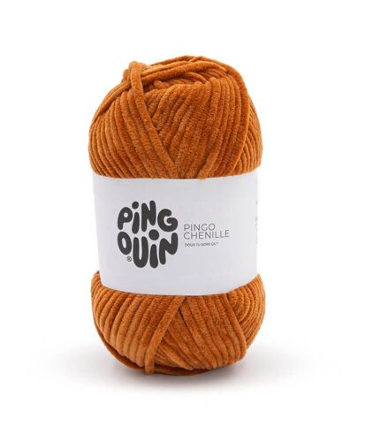 Fil Velours 100gr À Tricoter Pingo Chenille - Pingouin - Certifié Oeko-Tex. Color : Curry Orange