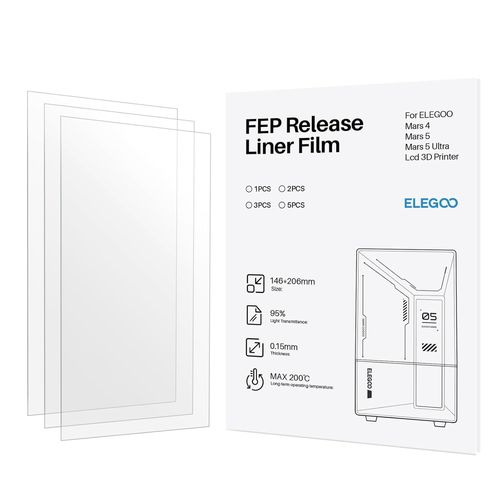 Film de Séparation FEP 2.0 PFA pour Saturn 2 Saturn 3 Saturn 4 Saturn 4 Ultra Imprimante 3D LCD Résine 273*176 mm et 0,127 mm d'Épaisseur avec Fonctionnalité de Séparation plus Forte (Lot de 3)