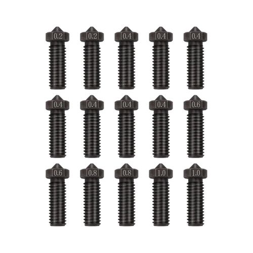 15PCS Buses Durcies pour Imprimante 3D Vyper,7 Buses 0,4 mm et 2 Buses Résistantes à l'usure 0,2 mm,0,6 mm,0,8 mm pour Vyper,Kobra Plus,Kobra Max