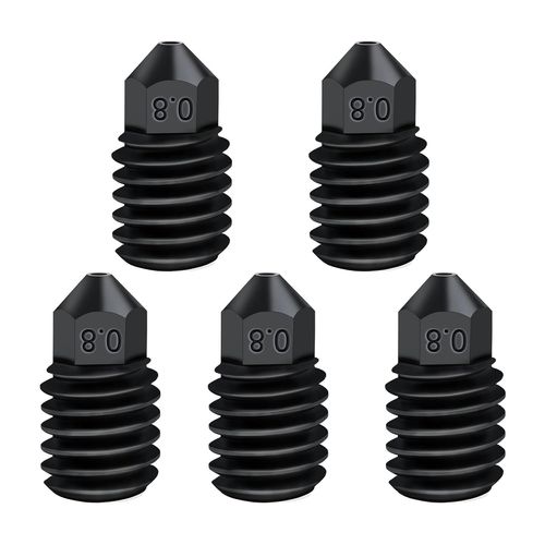 Lot de 5 buses en acier trempé de 0,8 mm pour imprimante 3D Bambulab P1P P1S X1 X1C X1E