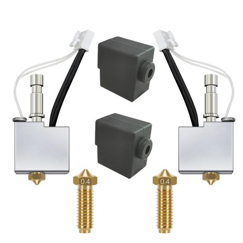 Kit d'extrudeuse 3D pour imprimante 3D Kobra S1 (2 têtes d'impression),buse en laiton de 0,4 m,pièces de tête combo Cobra S1,kit avec deux buses en laiton de 0,4 mm