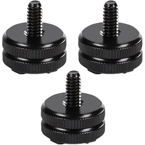 3 Pièces Adaptateur Griffe Camera Daptateur Hot Shoe Vis D'Adaptation Filetage 1/4"" Vis De Trépied 1/4"" Pour Microphone Flashs Moniteur Appareils Photo Caméscopes