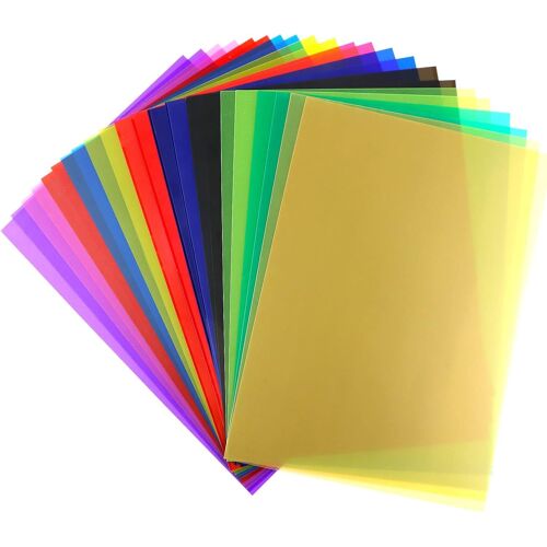 Kalanka-22 Pièces Filtre De Gel En Couleur Filtres 11 Couleurs Correcteurs De Couleur En Plastique Transparent Pour Flash Lumière Led Lampe Film Vidéo Photo 29.7x21cm Les Fêtes Décoration Artisanat D