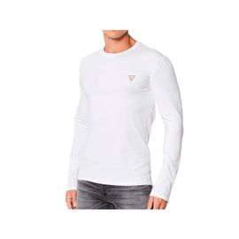 T Shirt Guess Original Logo Triangle Blanc