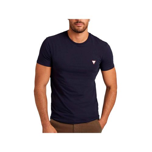 T Shirt Guess Classic Logo Triangle Bleu