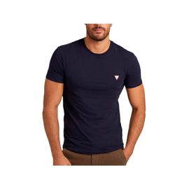T Shirt Guess Classic Logo Triangle Bleu
