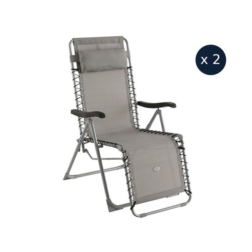 2 Fauteuils De Jardin Relax Silos Gris - Hespéride