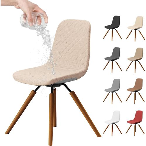 Eryi-Housse De Chaise Scandinave, 4pcs Imperméable Housses De Chaise De Salle À Manger Amovible Lavables, Extensible Universel Couverture De Chaise Écor De Cuisine Maison (Beige Jaune)