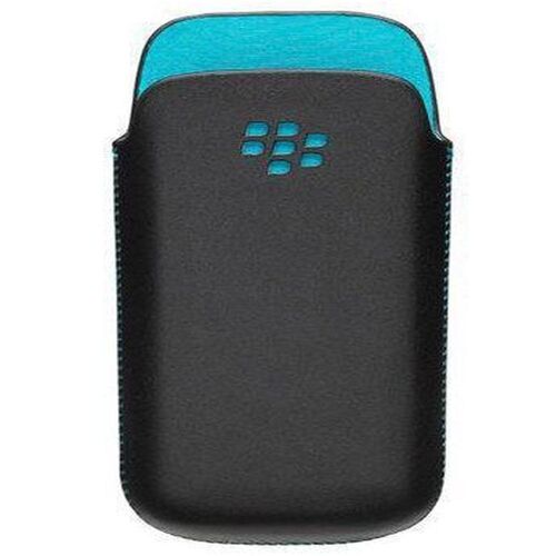 La mûre - Étui pour téléphone portable - cuir - noir, turquoise - pour Bold 9700, 9780; Curve 8520, 8530, 8900; Curve 3G 9300, 9330