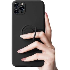 Coque Xiaomi Mi 11 Caoutchouc Liquide Avec 360¡Ãring Stand Pour Xiaomi Mi 11 Housse De Bumper Cover Xiaomi Mi 11-Noir