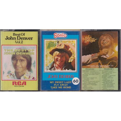John Denver Lot De 3 K7 Cassettes Audio Tape