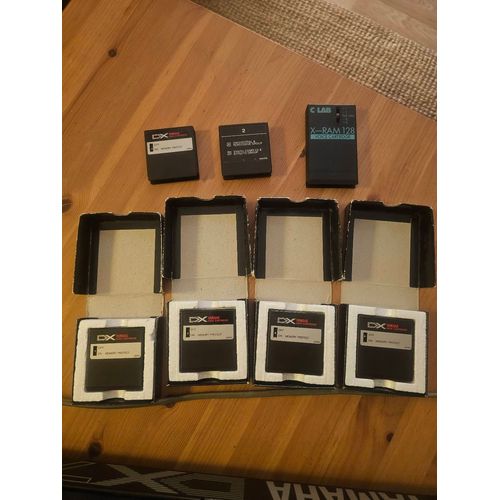 5 Cartouches Ram / 1 Cartouche Rom N*2 / 1 Cartouche C Lab X-Ram 128 Voices Cartridges Pour Yamaha Dx7/Dx7 Iid/Dx7 Iifd/Tx802 - Excellent État