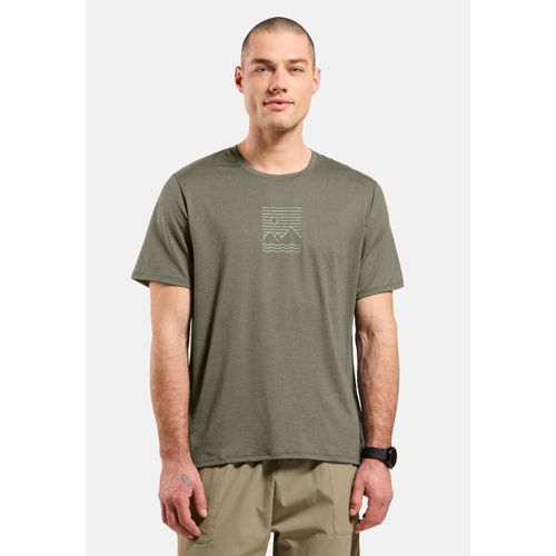 Odlo T-Shirt À Motif Soleil, Mer Et Montagne Ascent Pour Homme, L, Green