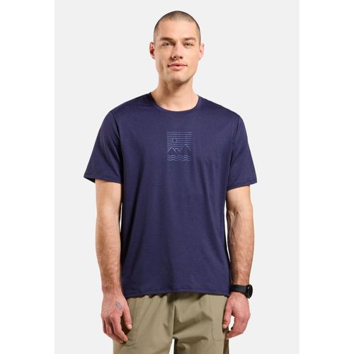Odlo T-Shirt À Motif Soleil, Mer Et Montagne Ascent Pour Homme, L, Blue