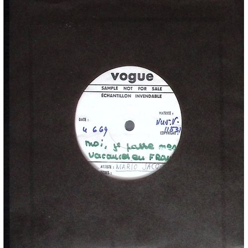 M C 5 - Kick Out The Jams - Mario Jacques - Moi Je Passe Mes Vacances En France - 1969 - Test Pressing