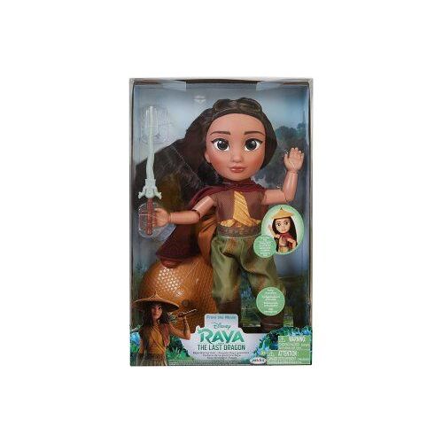 Grande Poupee Deluxe Raya Guerrière 38 cm et Chapeau et Cape - Disney Princesse Raya Dernier Dragon et 1 Carte - Jouet Fille