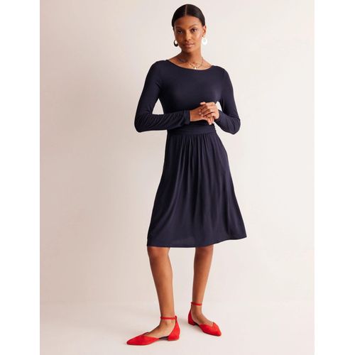 Robe Amelie À Manches Longues-Bleu Marine, Petits Pois